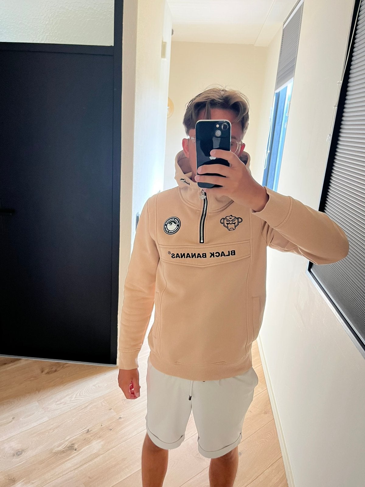 Black Bananas hoodie met rits beige maat S – 100% katoen, Ophalen of Verzenden, Zo goed als nieuw, Maat 46 (S) of kleiner, Beige