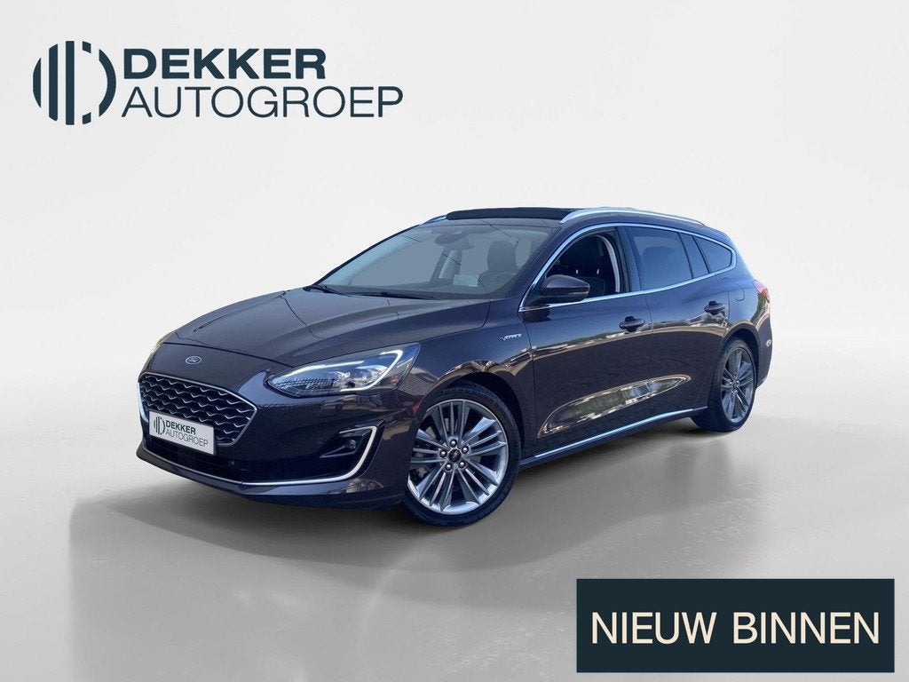 Ford Focus 1.0 EcoBoost 125 pk Vignale Wagon Panoramadak - D, Auto's, Ford, 125 pk, Gebruikt, Bruin, 1283 kg