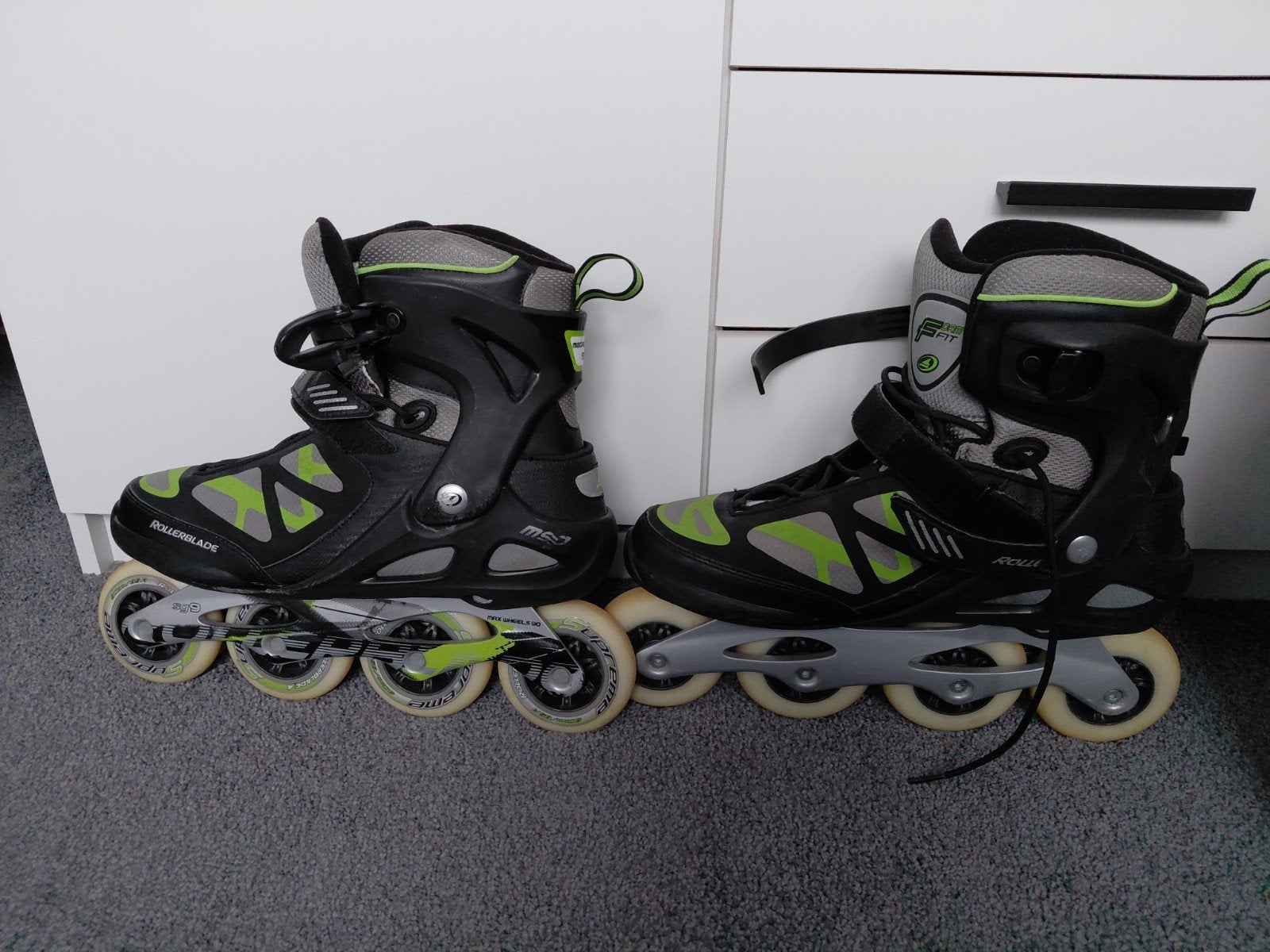 Rollerblade Inline Skates - Zwart/Groen, Sport en Fitness, Gebruikt, Heren, Inline skates 4 wielen, Ophalen