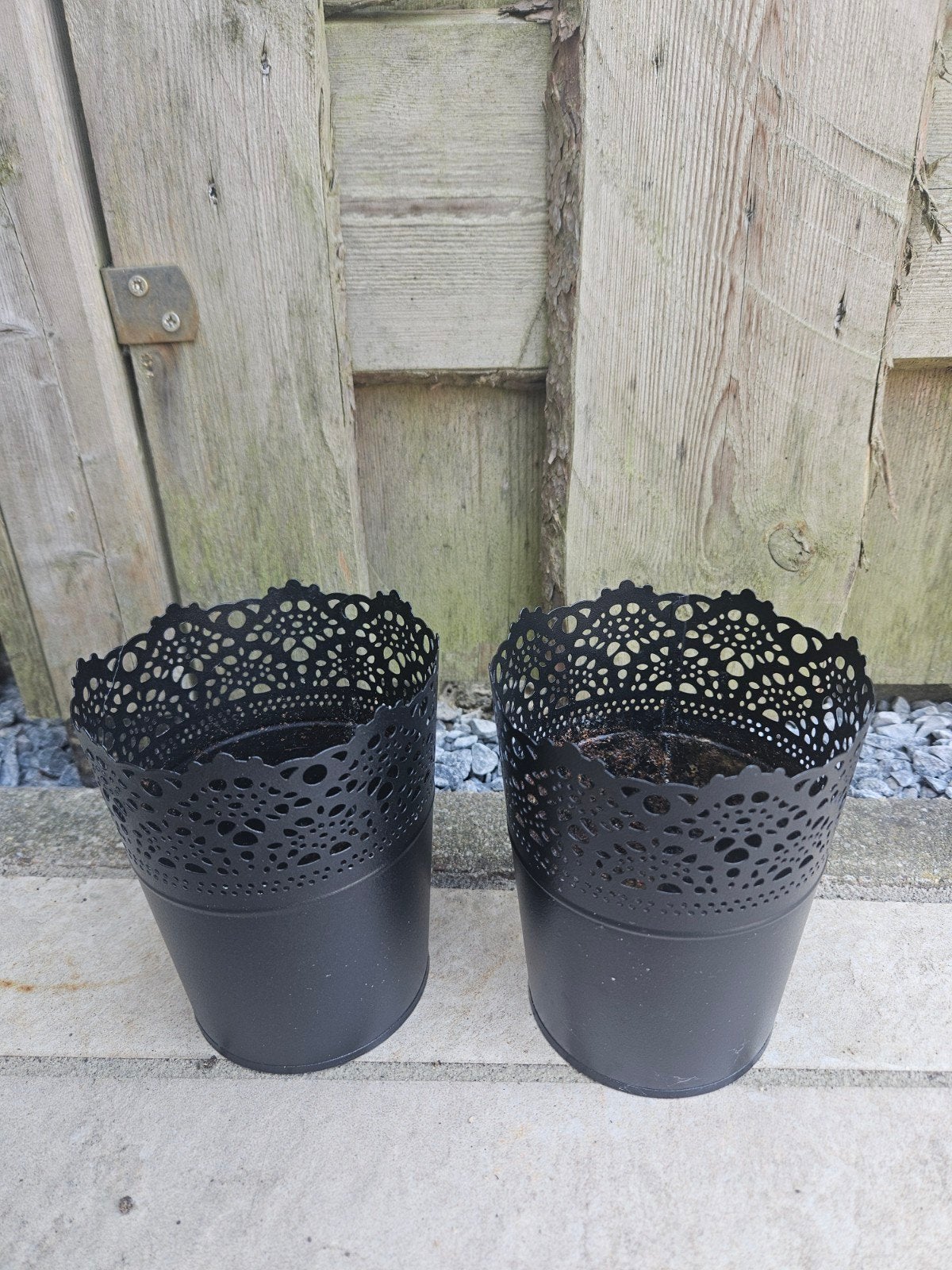 planten potjes bakkjes zwart 2 stuks samen ikea skurar, Rond, Binnen, Ophalen of Verzenden, Metaal