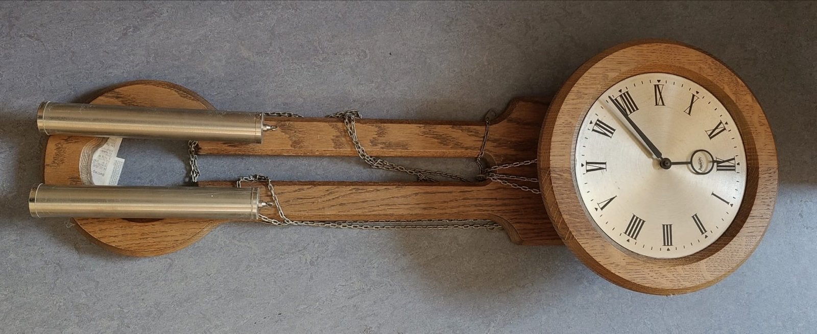 Vintage houten wandklok met thermometer en barometer, Antiek en Kunst, Ophalen