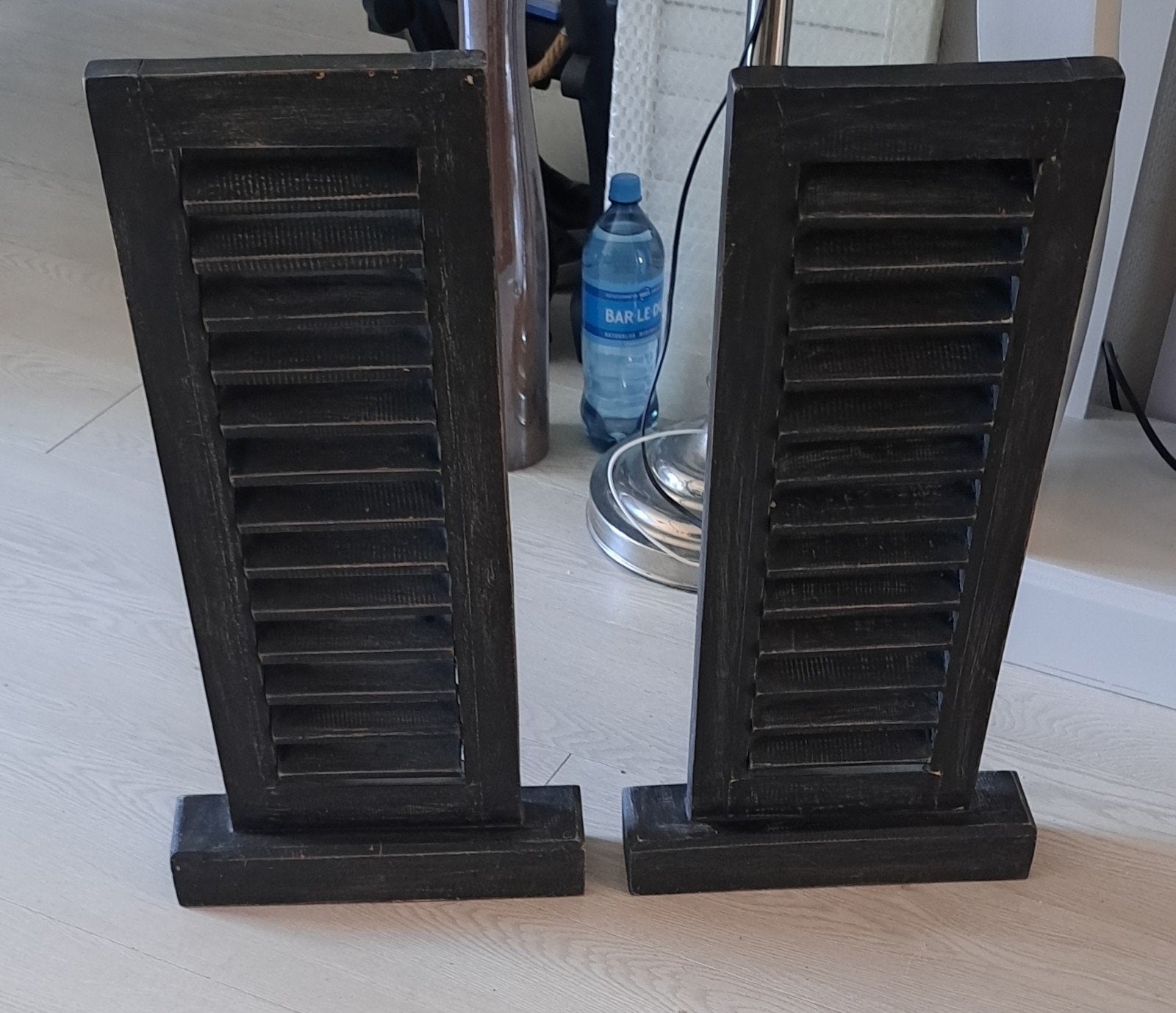 2 zwarte decoratieve louvre luikjes 19,95 per stuk, Ophalen, Hout, Zwart, Landelijk