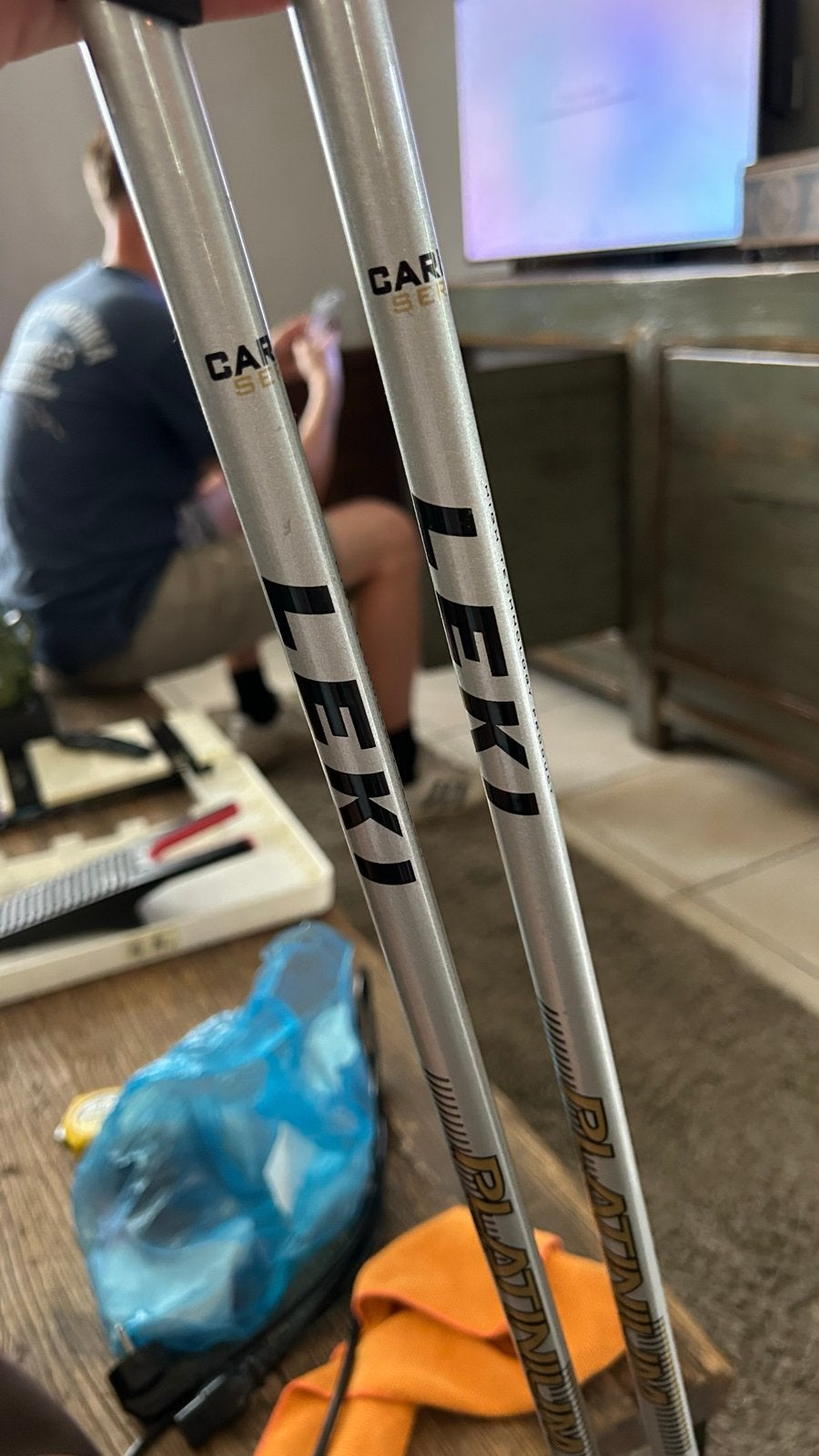 Leki Platinum Nordic Walking Stokken, Sport en Fitness, Bergsport en Wandelen, Gebruikt, Wandelstok, Ophalen
