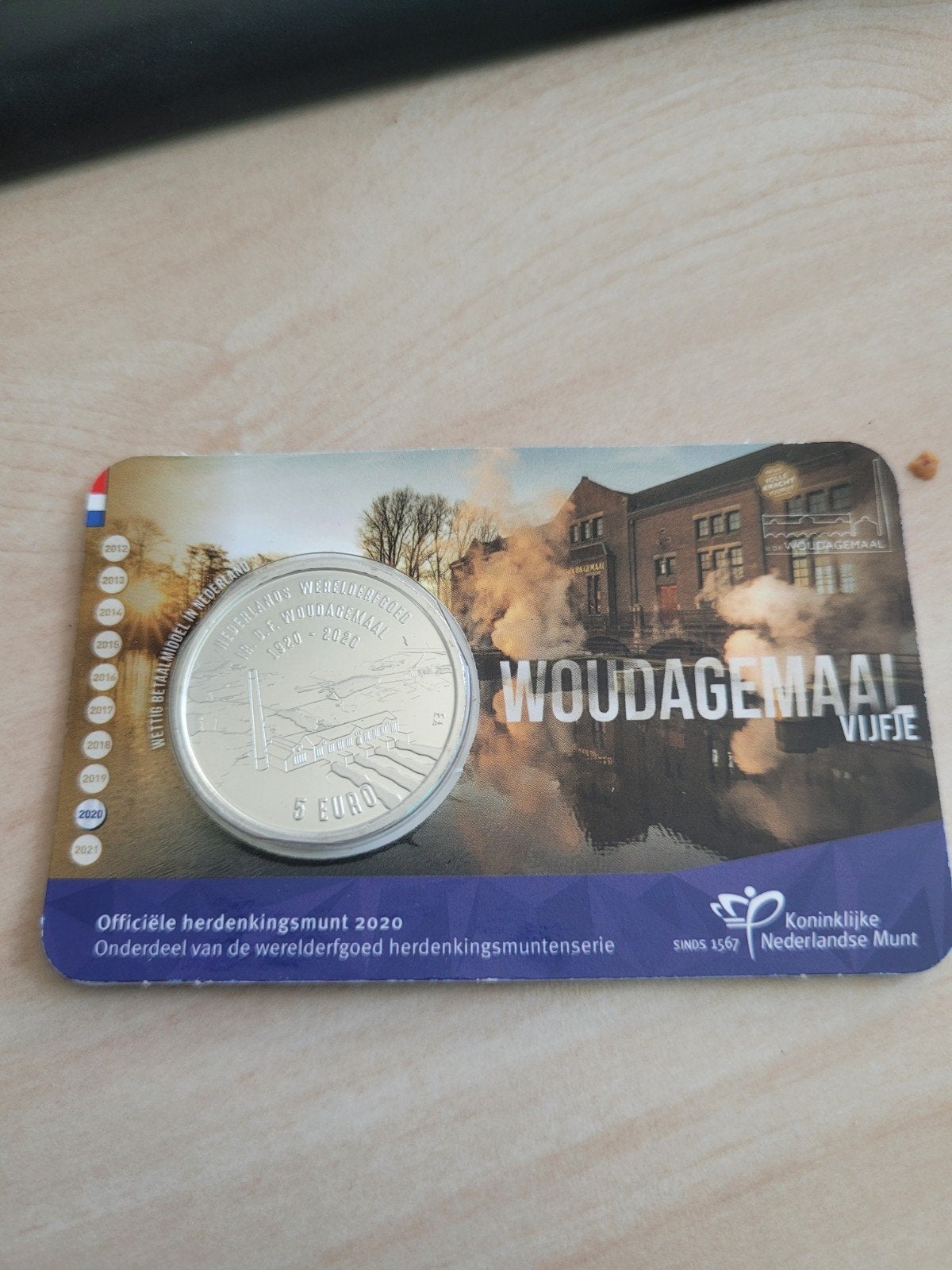 Woudagemaal vijfje 2020 UNC Coincard KNM, Ophalen of Verzenden, Koningin Beatrix, Euro's, Setje