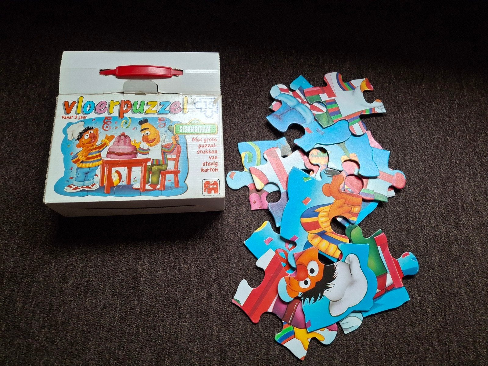 complete vloerpuzzel van sesamstraat, Ophalen of Verzenden, 10 tot 50 stukjes