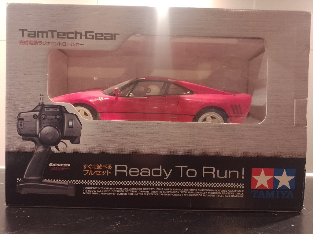 Tamiya RC Ferrari 288 GTO TamTech-Gear RTR, Elektro, Ophalen of Verzenden, Zo goed als nieuw, Schaal 1:10