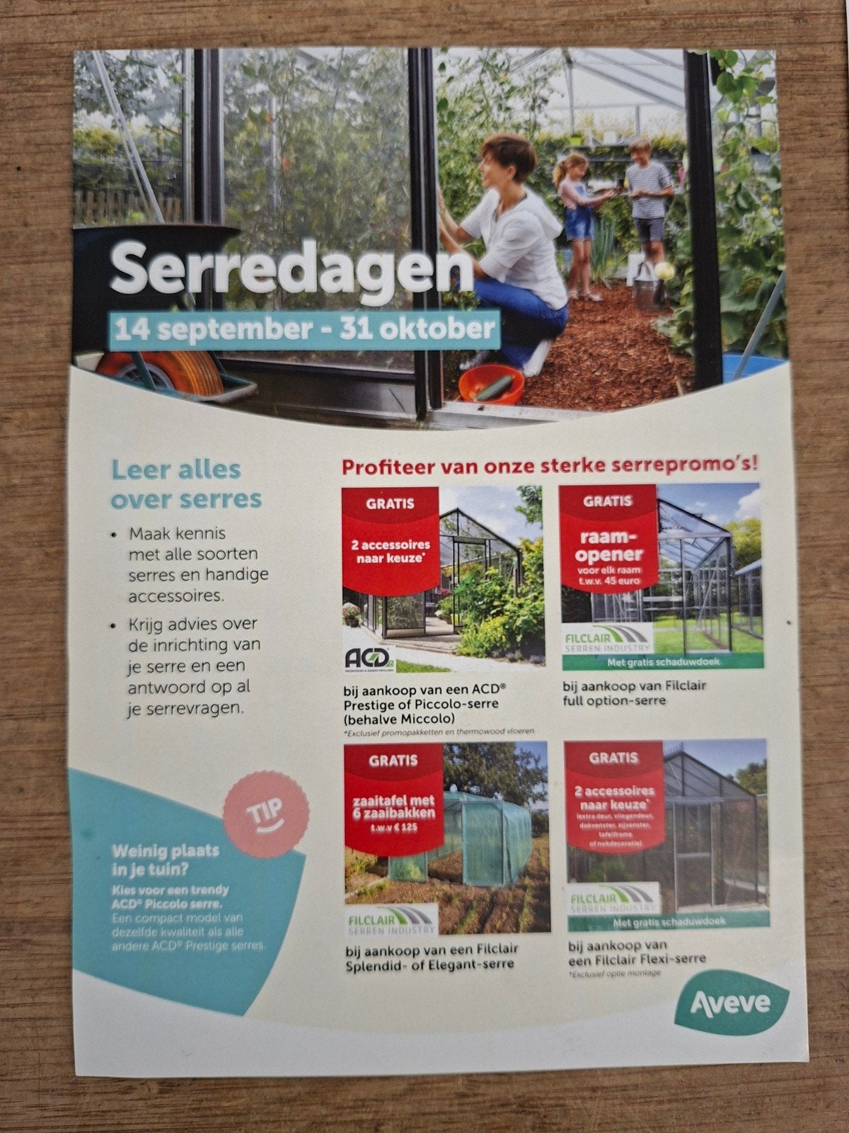 ACD serre dagen bij Aveve Kerkrade 14/9/26 t/m 31/10/26, Verzenden, Glas, Aluminium, Kweekkas