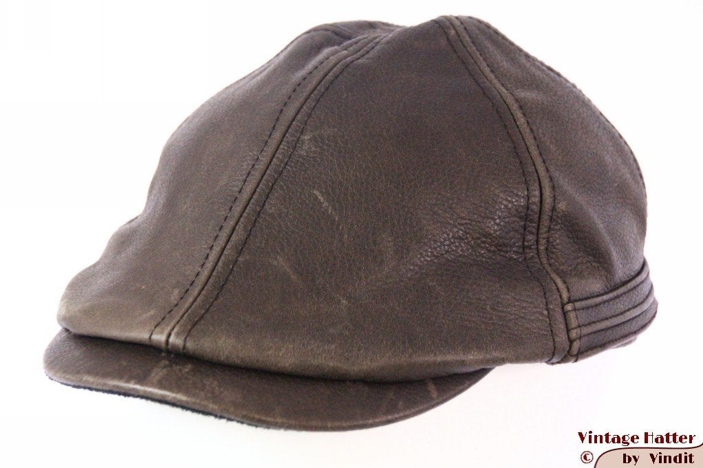 Panelenpet Stetson bruin leer met oorwarmer 56 = S nieuw, Kleding | Heren, Hoeden en Petten, Stetson, Nieuw, Ophalen of Verzenden