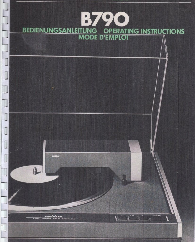 gebruiksaanwijzing REVOX B790, Verzenden, Nieuw