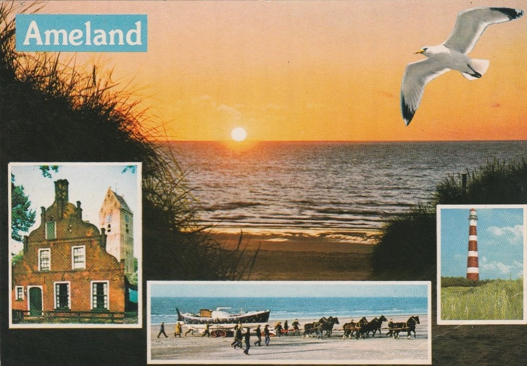 AMELAND Noordzee Huis Reddingboot, Verzenden, 1980 tot heden, Gelopen, Waddeneilanden