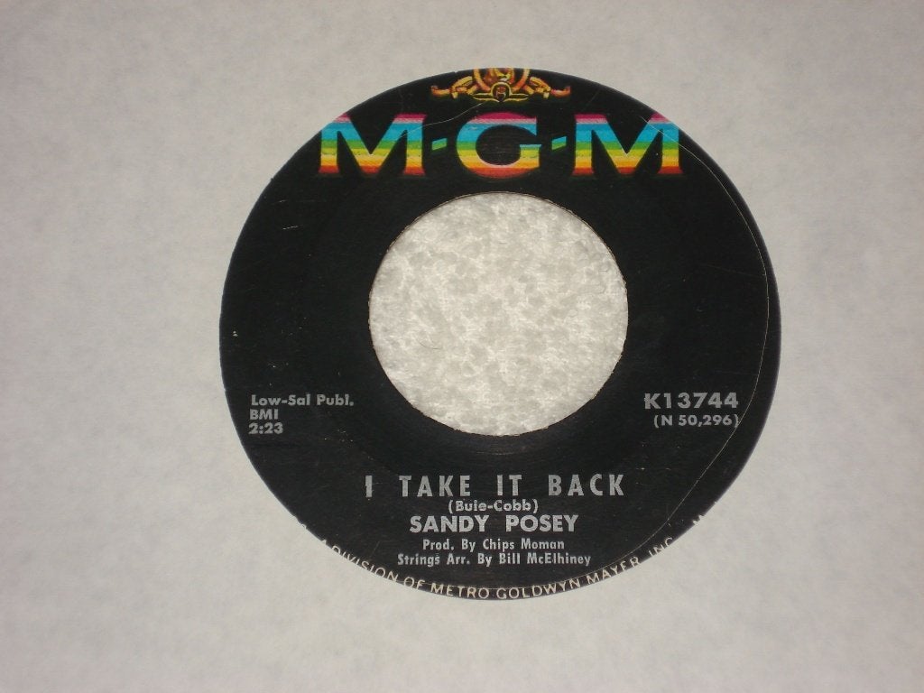 2x  Sandy Posey   I take it Back  + Born a Woman   Usa  Org, Cd's en Dvd's, Originele persing, Ophalen of Verzenden, Zo goed als nieuw