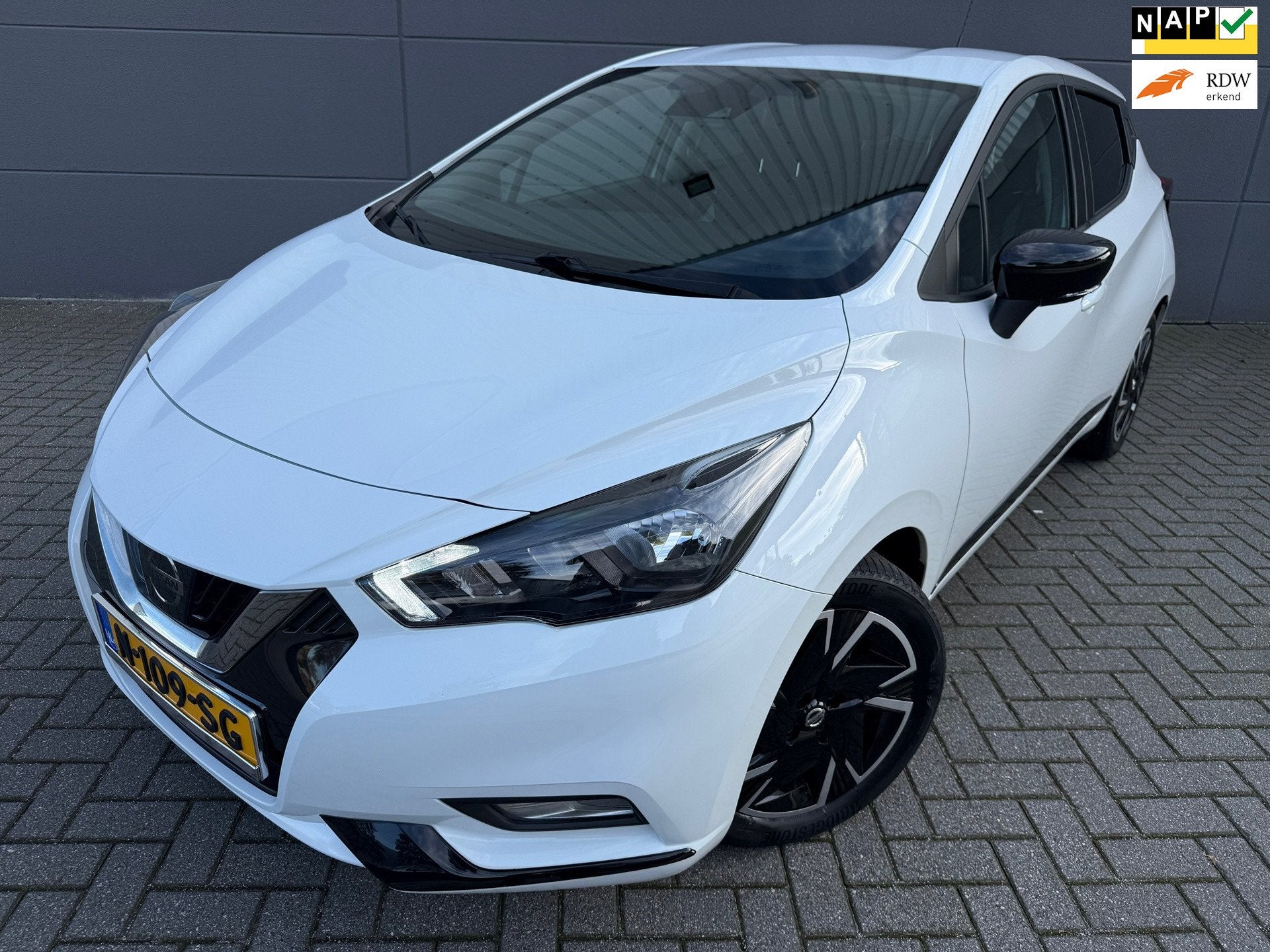 Nissan Micra 1.0 IG-T N-Design*AIRCO*CRUISE*NAVI*PARK SENSOR, Voorwielaandrijving, Euro 6, Verwarmde buitenspiegels, Wit
