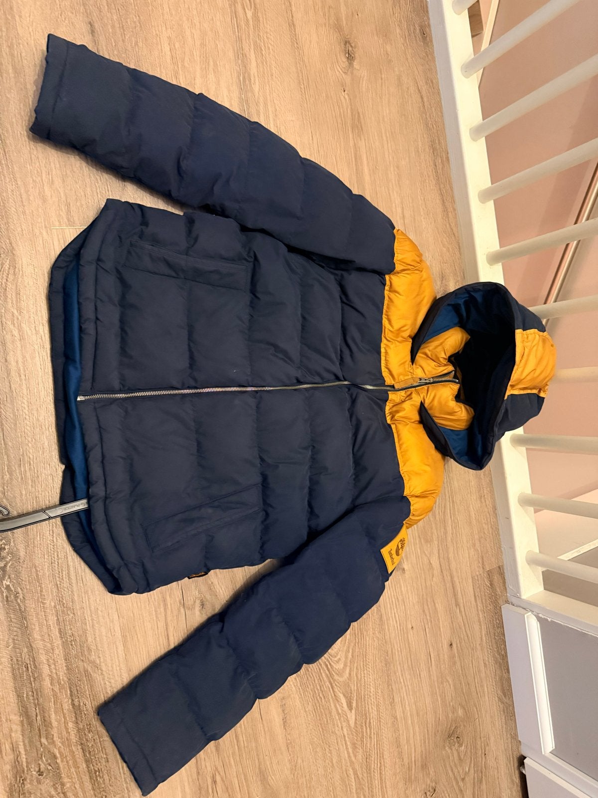 Timberland Pufferjack met capuchon - Maat L/G, Ophalen of Verzenden, Zo goed als nieuw, Maat 52/54 (L), Blauw
