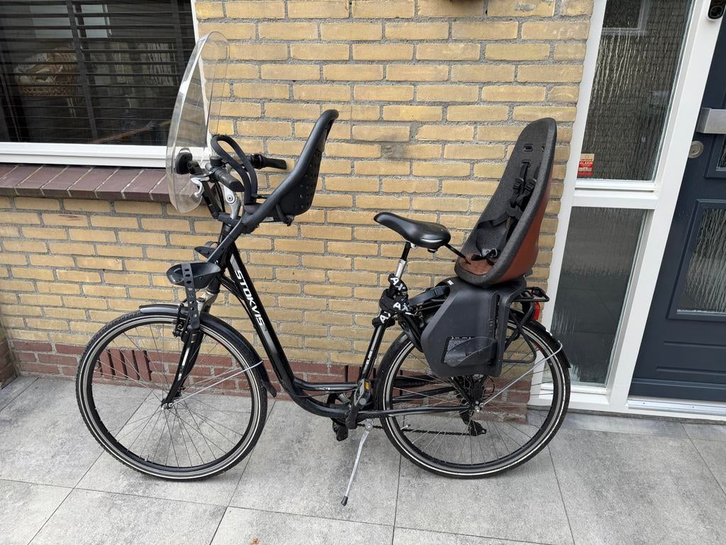 Stokvis moederfiets met Yepp zitjes en windscherm, Fietsen en Brommers, Ophalen, Zo goed als nieuw