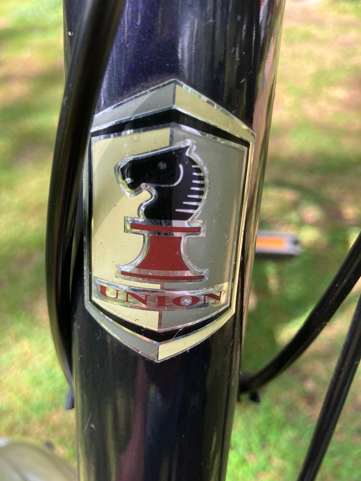 Union Flamingo herenfiets (2005), donkerblauw, 61 cm, Gebruikt, Versnellingen, 61 tot 65 cm, Trommelrem