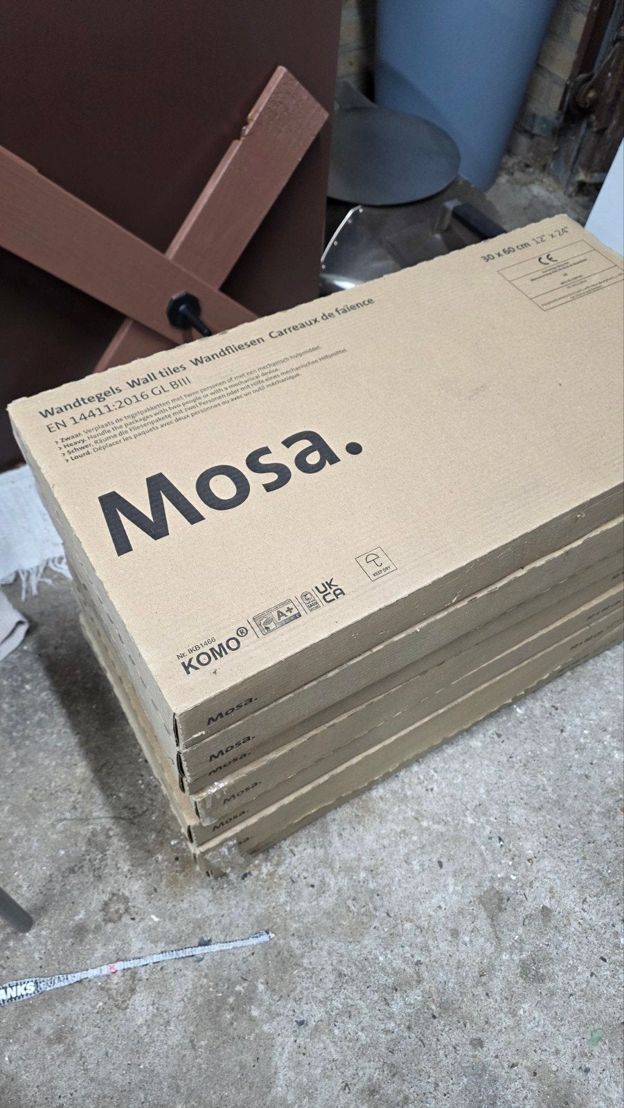 Mosa witte wandtegels 30x60 cm - Nieuw in doos (7 dozen), Doe-het-zelf en Verbouw, Ophalen, 40 tot 60 cm, Nieuw, 10 m² of meer