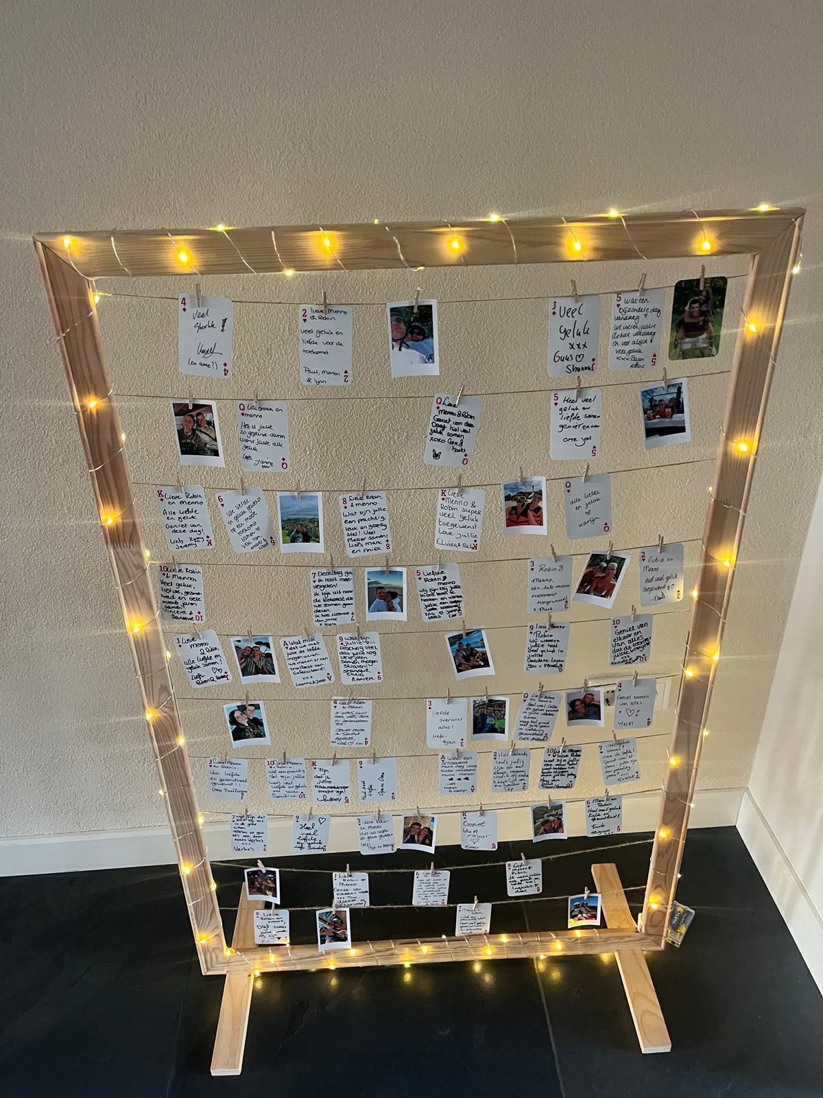 Gastenboek idee bruiloft met lampjes, Hout, Meerkleurig, Ophalen of Verzenden, Landelijk