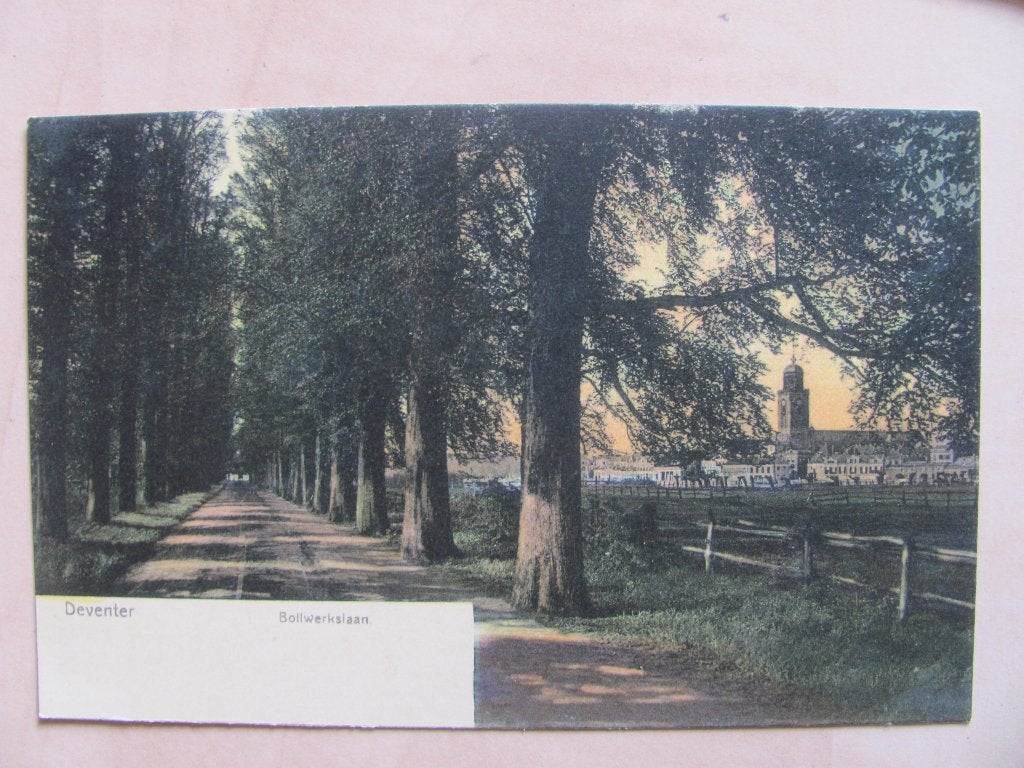 Deventer 1911 Bollwerkslaan, Verzamelen, Ansichtkaarten | Nederland, Ophalen of Verzenden, Voor 1920, Gelopen, Overijssel