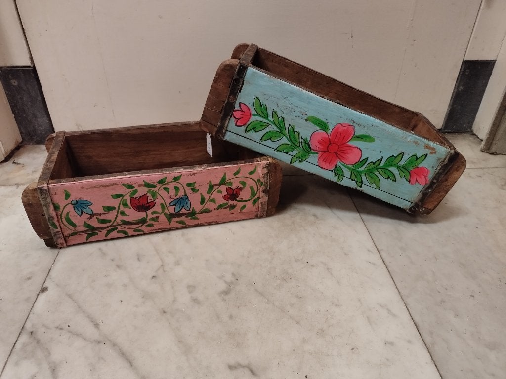 Houten steenmal met beschildering - Handmade, Ophalen of Verzenden