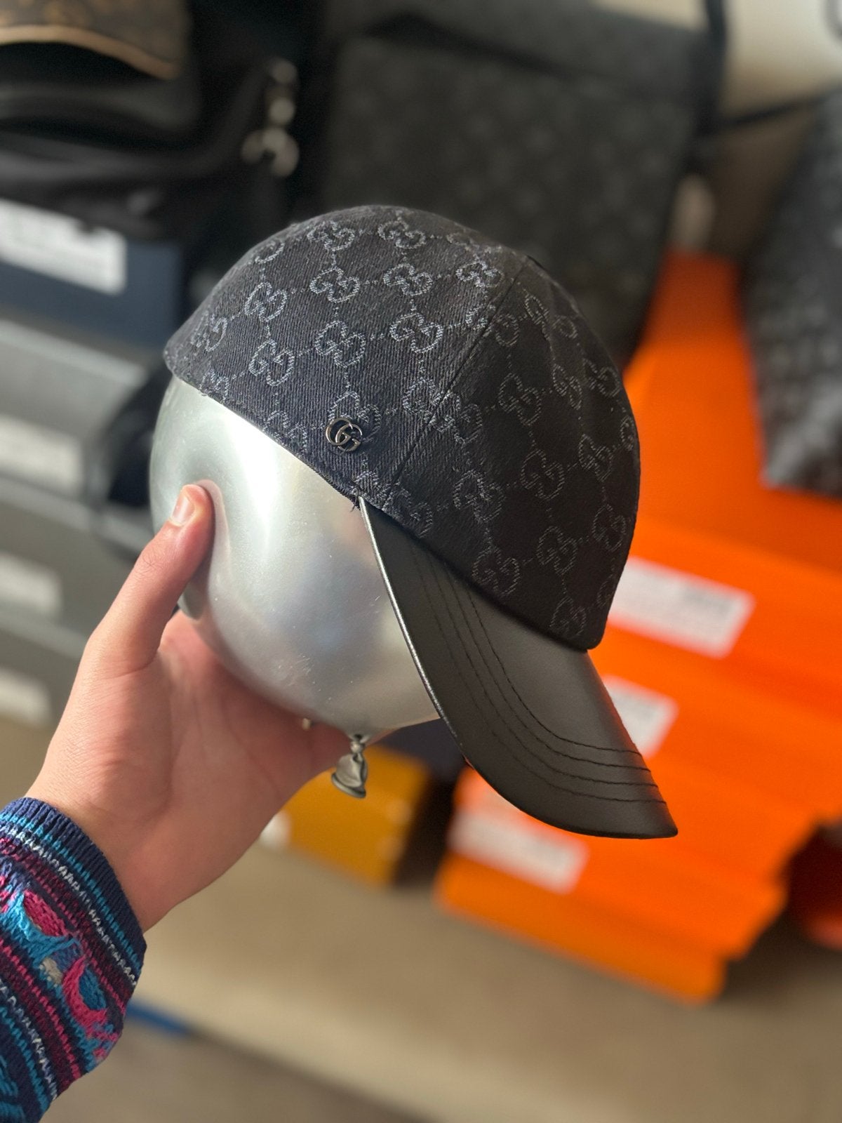 Gucci GG Monogram Pet Zwart, Kleding | Heren, Hoeden en Petten, Ophalen of Verzenden, Zo goed als nieuw, One size fits all, Pet