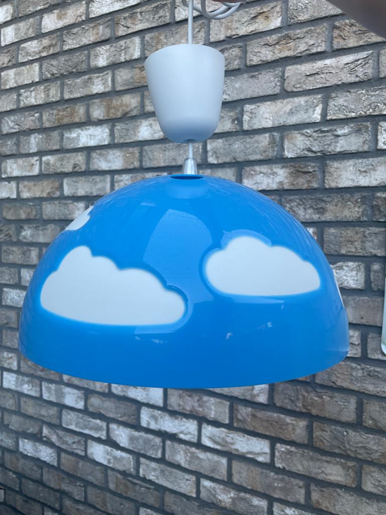 IKEA Plafondlamp Wolken Kinderkamer - Blauw, Ophalen, Gebruikt, Kunststof, Minder dan 50 cm