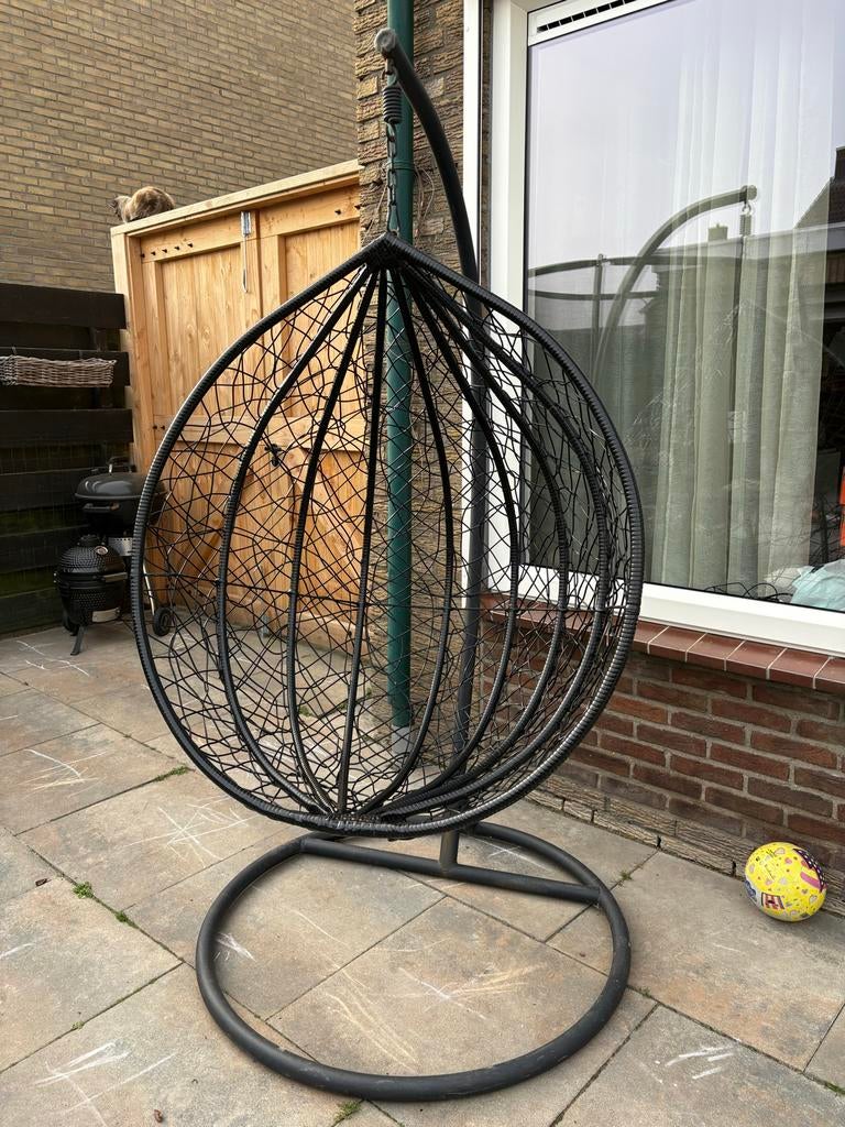 Comfortabel Schommel Ei - Zwart Wicker Design, Ophalen, Gebruikt, Wicker