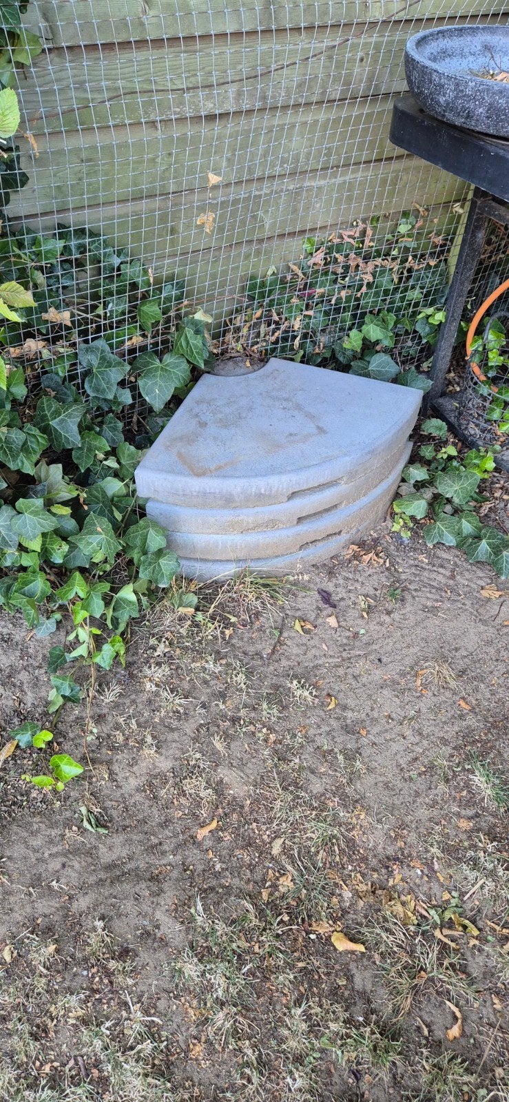 4 betonnen parasolvoeten 44x64 cm, Tuin en Terras, Ophalen, Gebruikt, Minder dan 1 meter, Parasolvoet