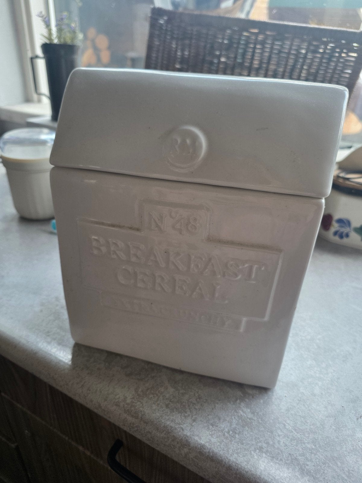Vintage keramische voorraadpot voor ontbijtgranen, Ophalen
