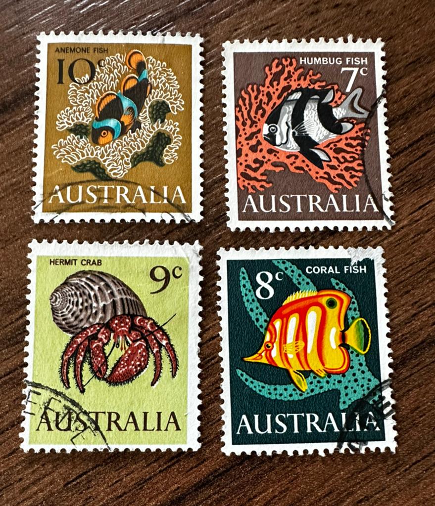 Australië 1966 Vissen en Krab Postzegels - Gestempeld, Ophalen of Verzenden, Gestempeld