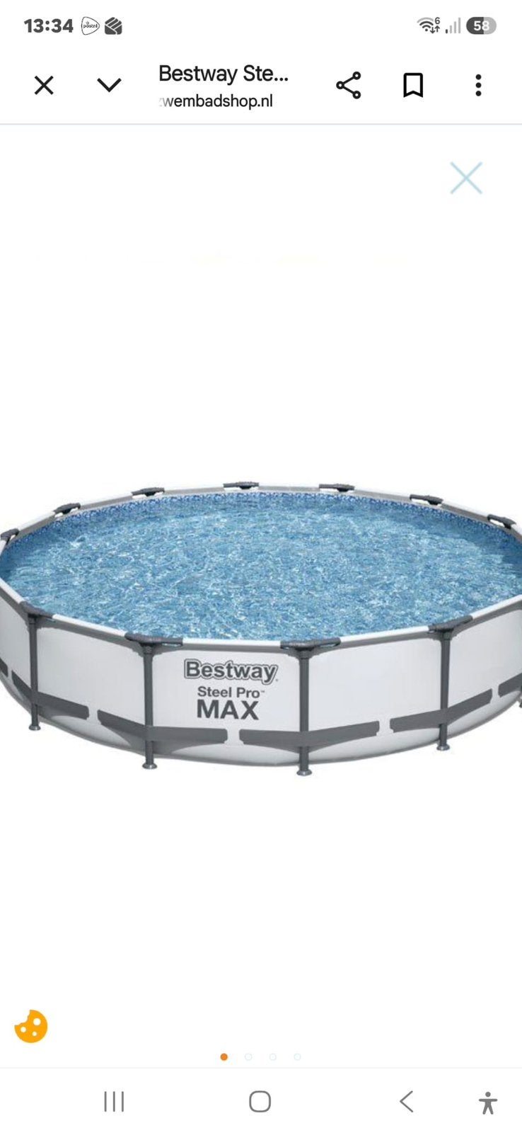 Bestway grijze zwembad 427x83 cm, Tuin en Terras, Zwembaden, Ophalen, 80 tot 120 cm, Rond, 300 cm of meer
