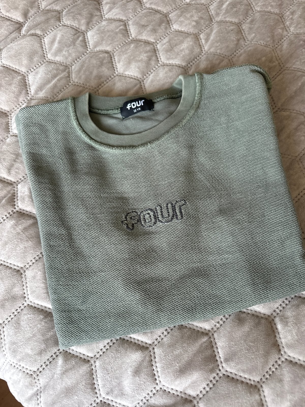FOUR Amsterdam Groen Sweatshirt en Short Set, Ophalen, Gedragen