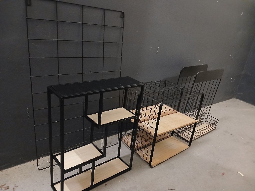 XENOS wanddecoratie 6-delig industrieel, Ophalen, Metaal, Industrieel, Wandhanger