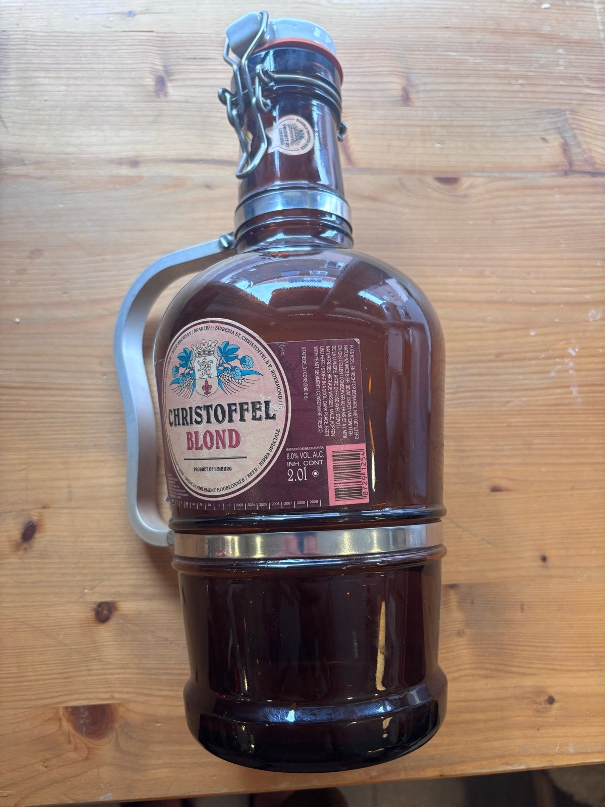 Christoffel bierfles 2 liter met beugel, Ophalen, Gebruikt