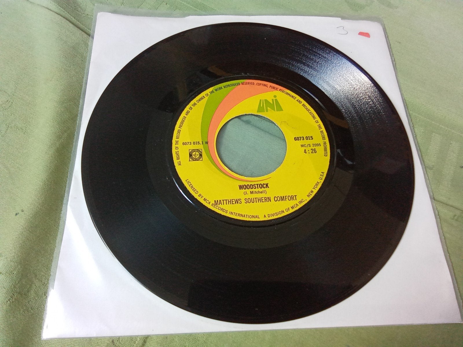 Matthews  southern comfort.            Woodstock, Verzenden, Gebruikt, 7 inch, Pop
