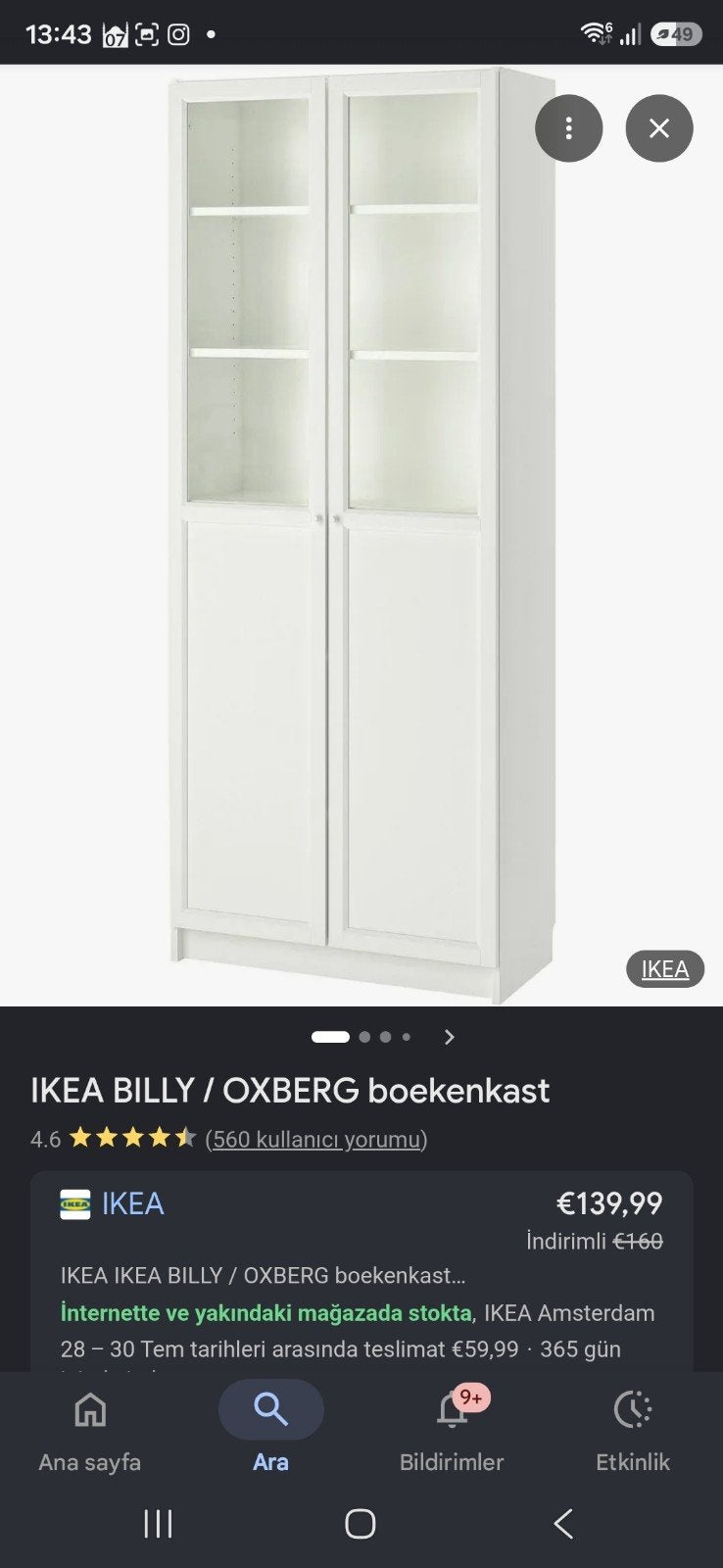 IKEA BILLY / OXBERG Boekenkast alleen  deuren, Huis en Inrichting, Kasten | Boekenkasten, Gebruikt, Modern, Scandinavisch, 25 tot 50 cm