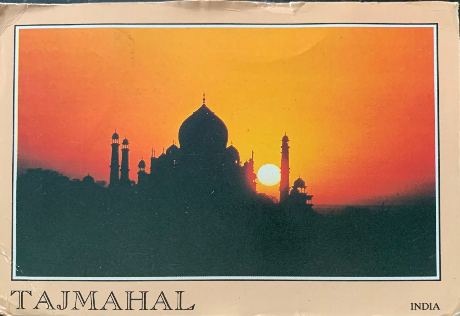 India Tajmahal tempel., Ophalen of Verzenden, Gelopen, Buiten Europa
