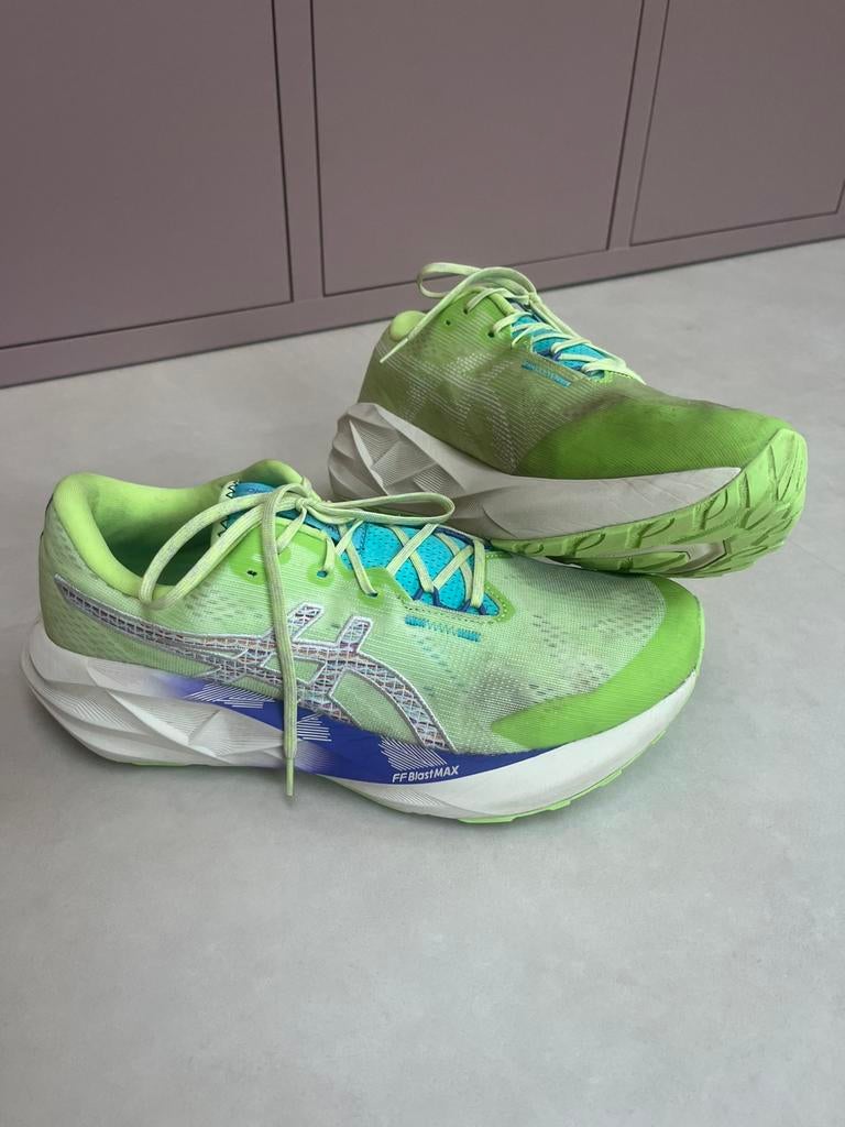 ASICS Novablast 5 TR Trail Hardloopschoenen 45 – Lime Green, Hardloopschoenen, Ophalen of Verzenden, Zo goed als nieuw, Hardlopen