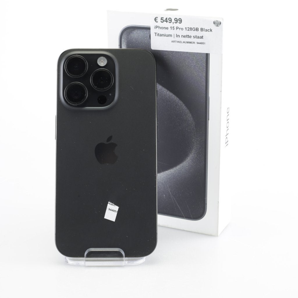 iPhone 15 Pro 128GB Black Titanium | In nette staat, Apple, Zo goed als nieuw, Support@apple.com, One Apple Park Way
Cupertino, CA 95014
United States