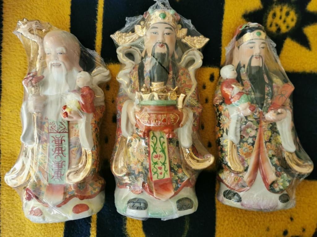3 Goden Fu Lu Shou - Feng Shui beelden Chinese set Porselein, Antiek en Kunst, Ophalen of Verzenden