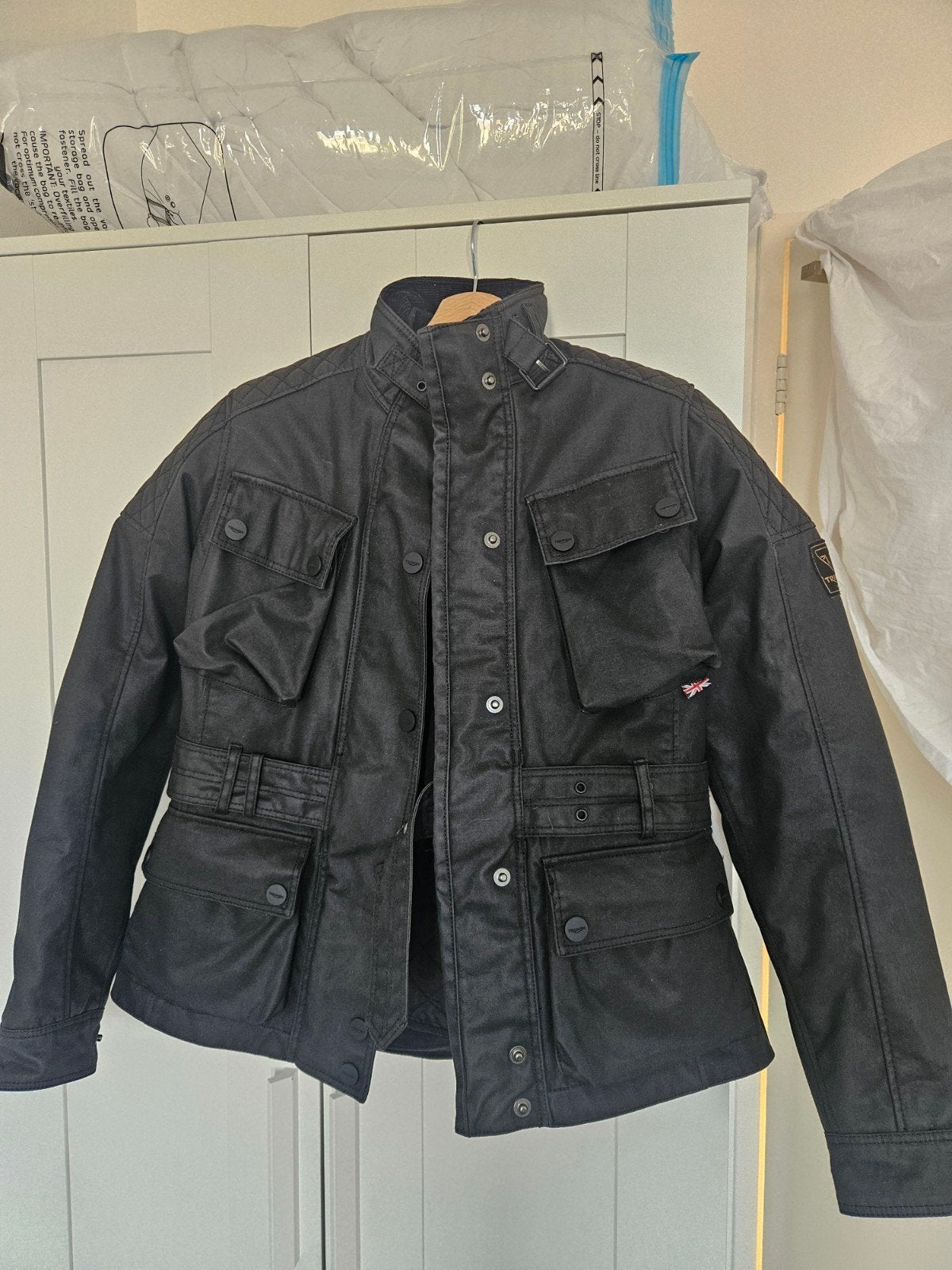 Triumph Motorcycle Jacket Wax Cotton Beck 2 Heritage S, Kleding | Dames, Jassen | Zomer, Zwart, Ophalen of Verzenden, Maat 36 (S)