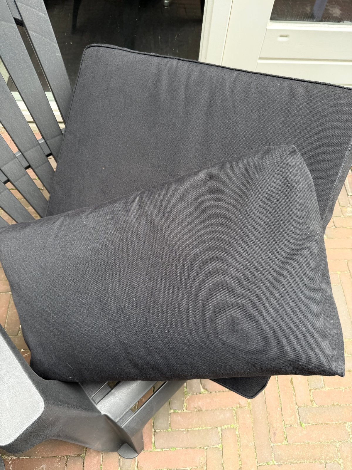 Ikea Frösön Tuinkussenset  - zwart - 3 zitplaatsen, Ophalen, Zo goed als nieuw, Zwart, Vierkant