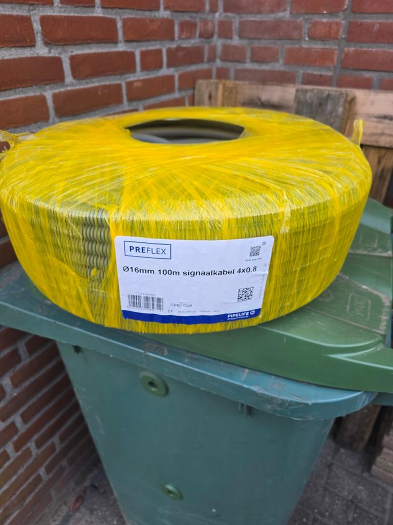 PREFLEX Signaalkabel Ø16mm 100m 4x0.8 - Nieuw, Doe-het-zelf en Verbouw, Elektra en Kabels, Ophalen of Verzenden, Nieuw, Kabel of Snoer