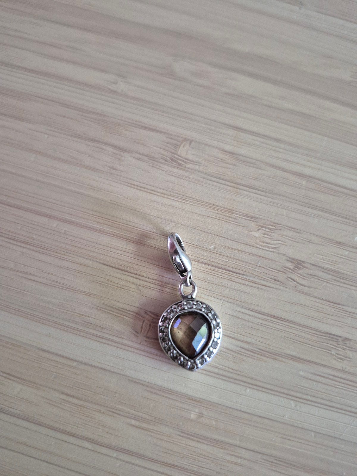 TI SENTO Milano 925 zilveren bedel met rookkwarts, Ophalen of Verzenden, Zo goed als nieuw, Zilver, Overige merken
