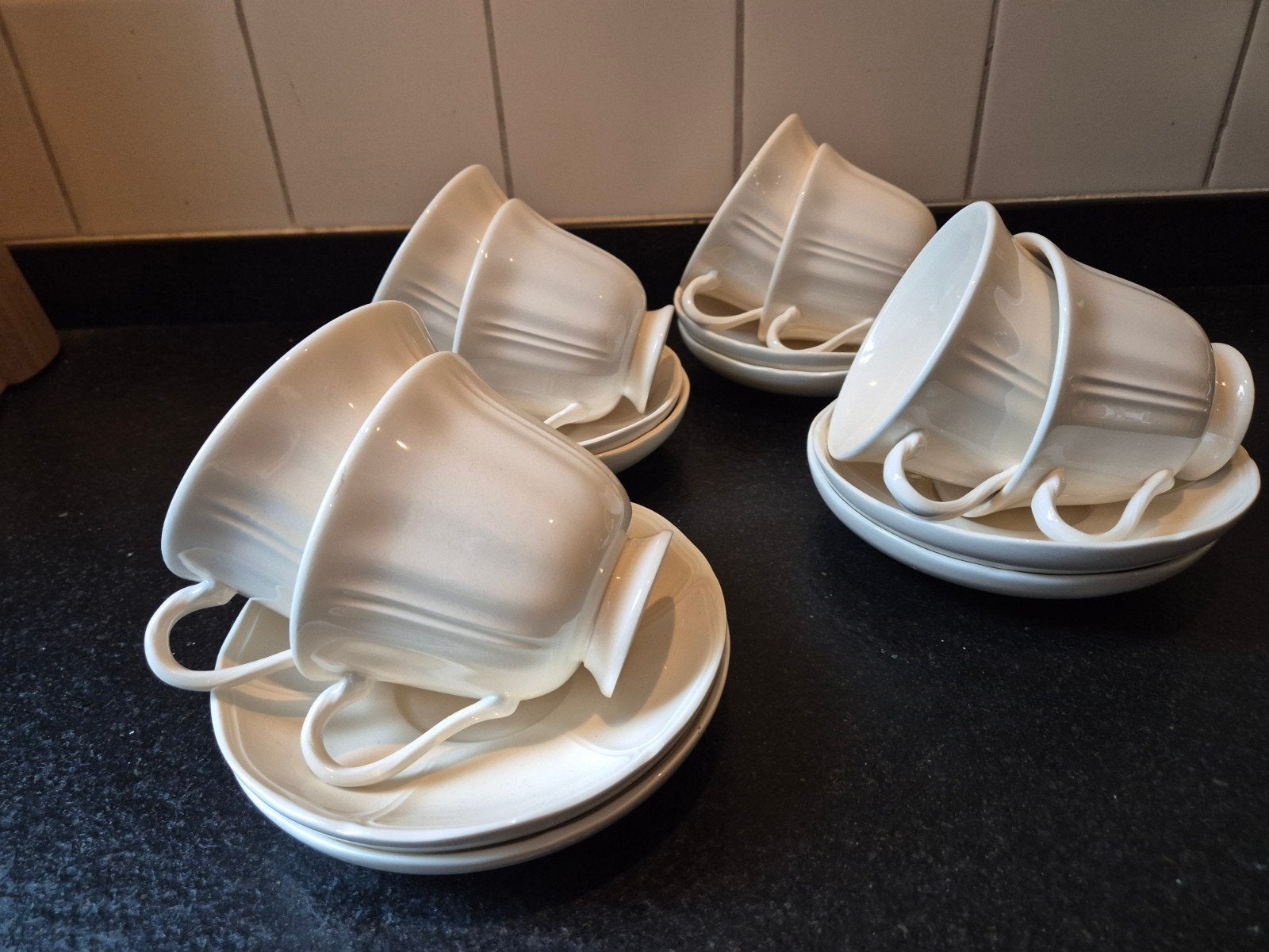 8 Wedgwood koffiekopjes en schotels - zo goed als nieuw, Ophalen of Verzenden, Zo goed als nieuw, Kop(pen) en/of Schotel(s), Wedgwood