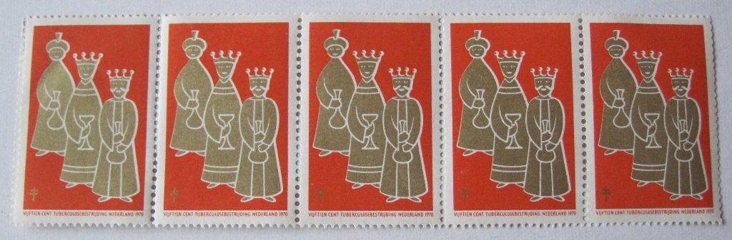 tien sluitzegels tuberculosebestrijding 1970 - 20 cent, Ophalen of Verzenden, Postfris, Overige thema's