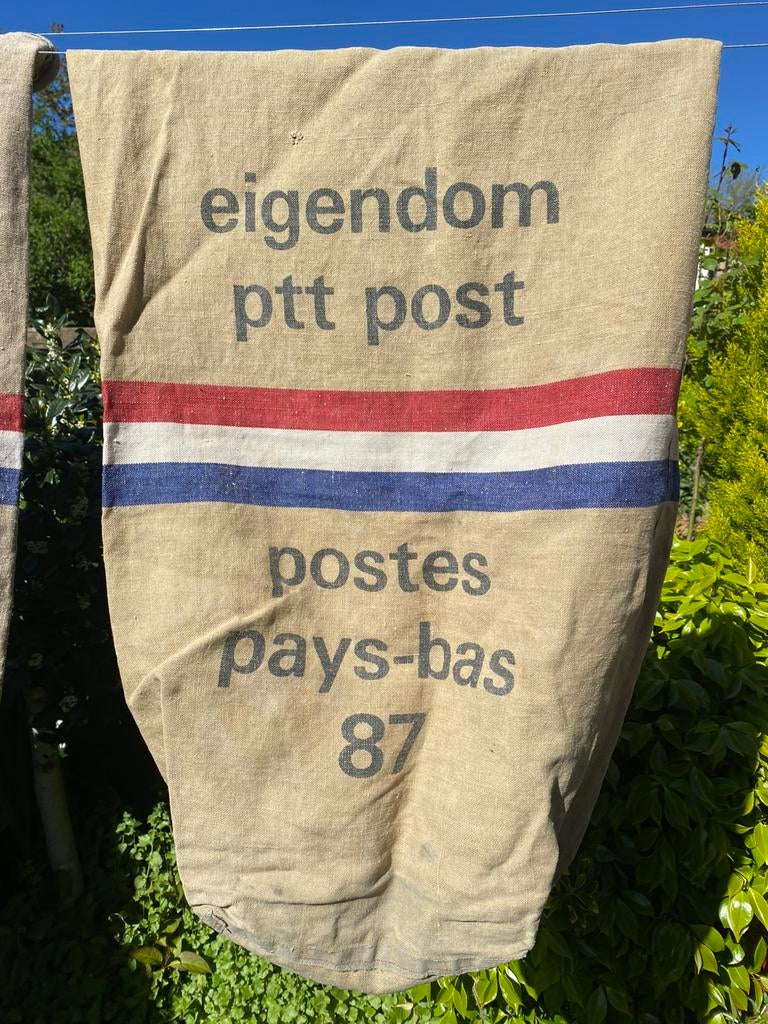 Postzak originele oude PTT Postzak 1987 vintage nederlandse, Gebruikt, Beige, Ophalen of Verzenden, Landelijk
