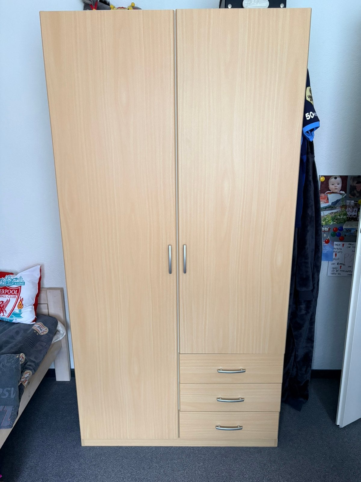 Beuken kledingkast, Ophalen, Gebruikt, 100 tot 150 cm, 200 cm of meer