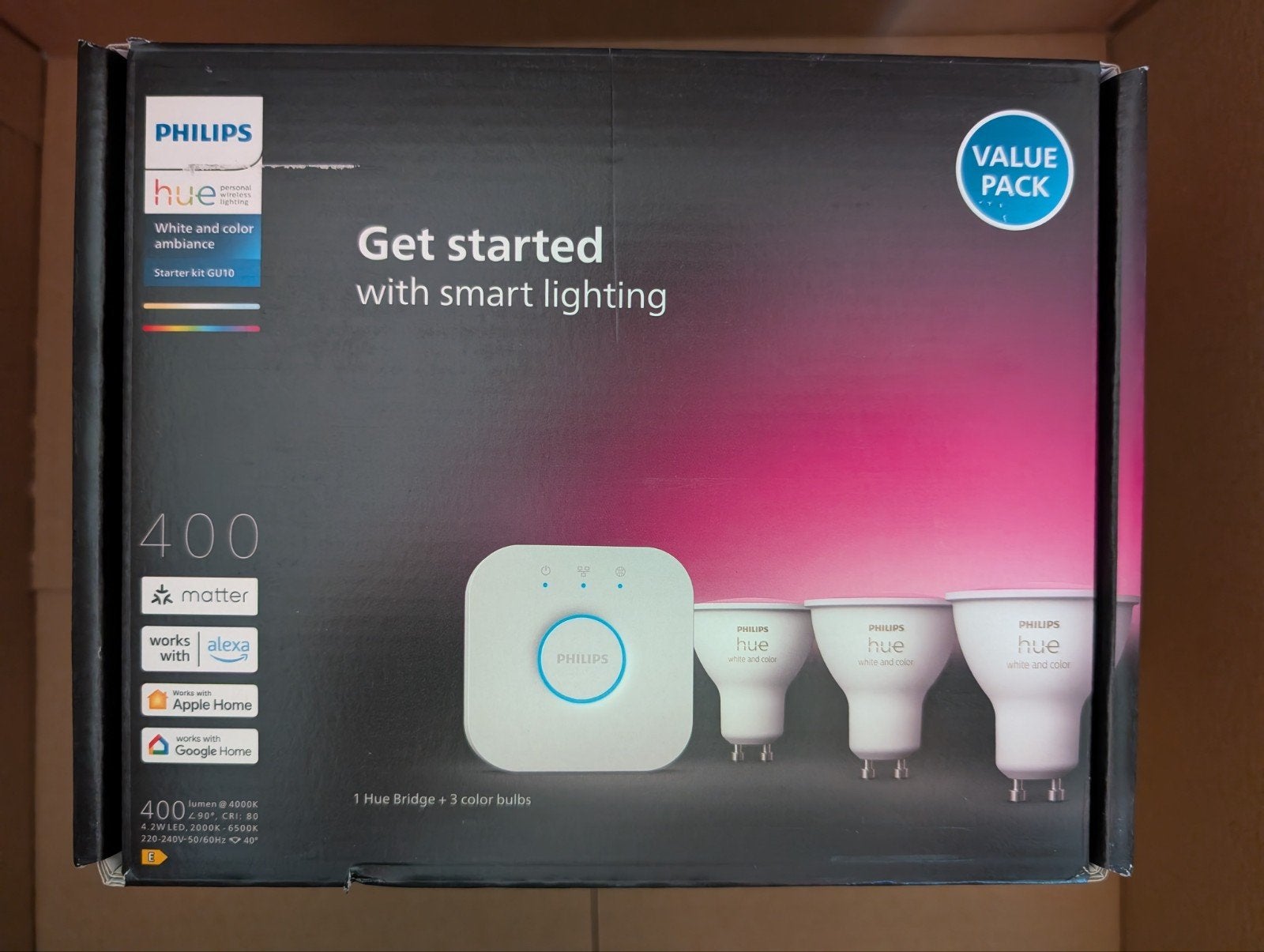 Philips Hue Starterkit GU10 - White & Color

- Nieuw, Led-lamp, Minder dan 30 watt, Nieuw, Overige fittingen