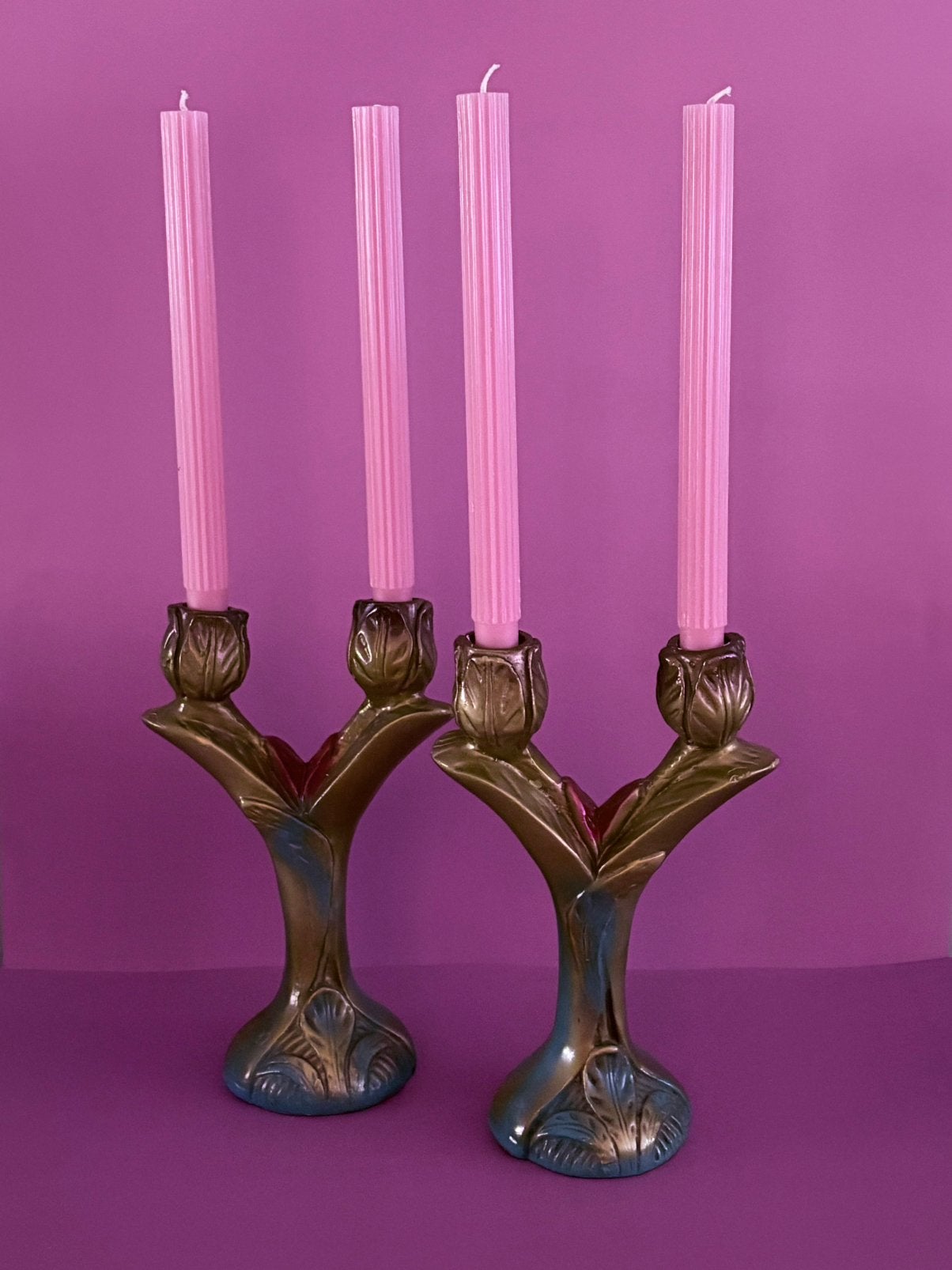 2 prachtige kandelaars in art deco style, Antiek en Kunst, Ophalen of Verzenden, Overige materialen