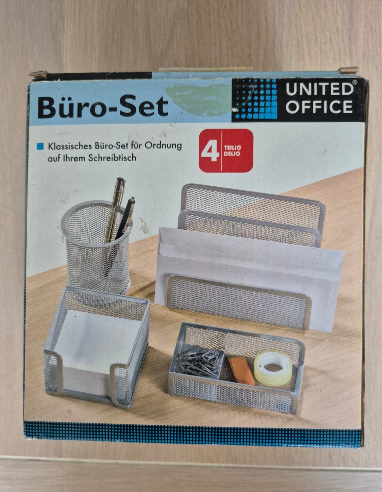 UNITED OFFICE Buro-Set - 4-delig bureau-organizer, Ophalen of Verzenden